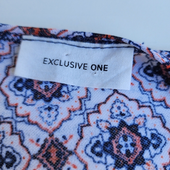 Exclusive One Geo Print Boho Kimono Duster Top Stretch Mesh Lightweight Sz M - Picture 9 of 13